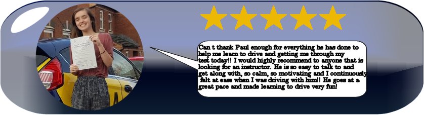 5 Star review of pauls 5 star driving tuition